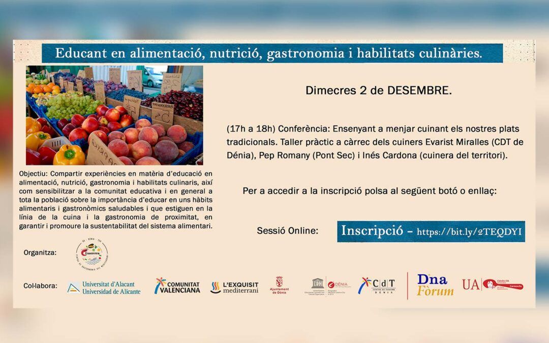 Cicle de conferències en alimentació, nutrició i habilitats culinàries