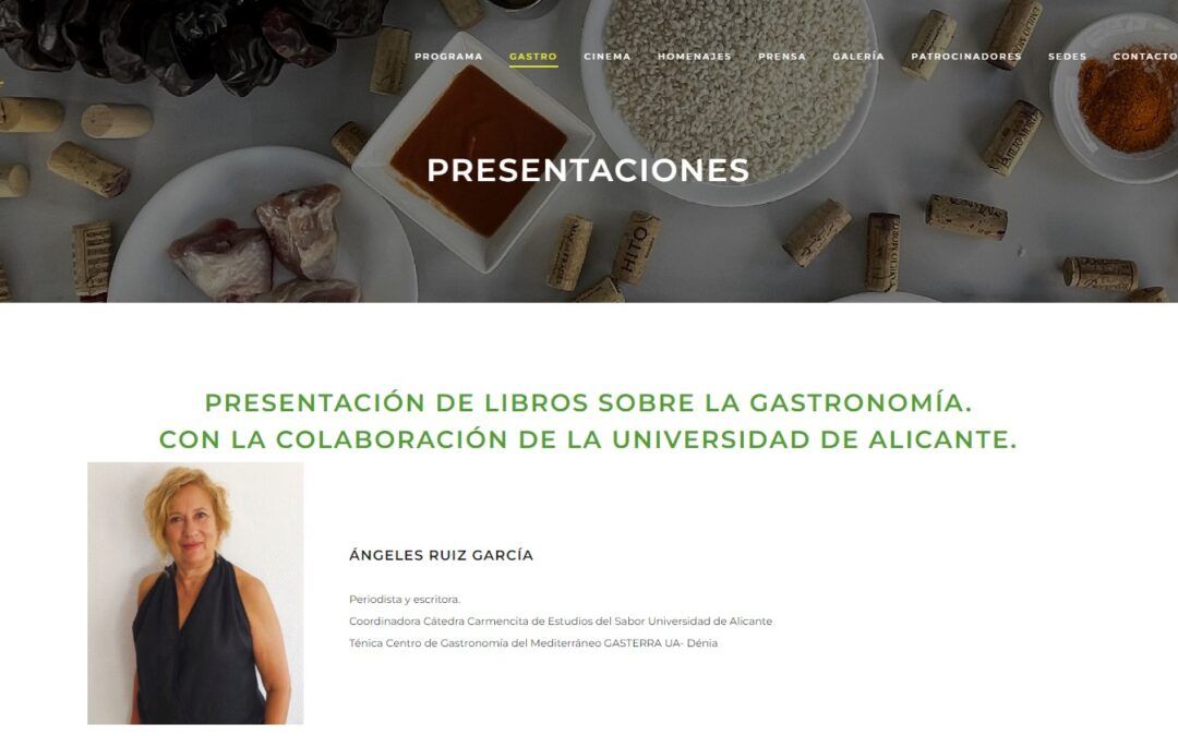 Presentación de publicaciones gastronómicas, debate sobre la innovación culinaria y cata de agua a ciegas, centran la participación de la UA en el Festival Gastrocinema que tendrá lugar del 13 al 18 de septiembre en Alicante.